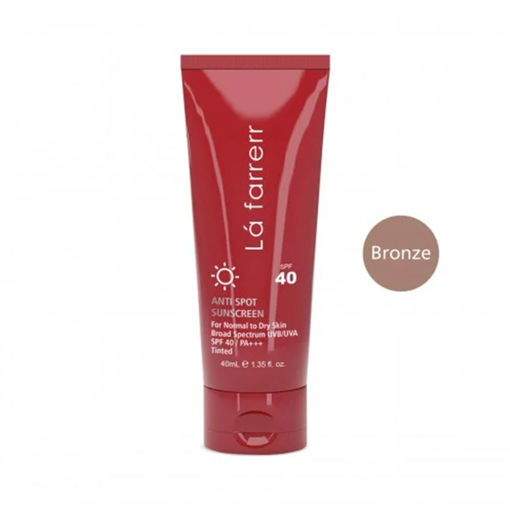 کرم ضد آفتاب و ضد لک رنگی لافارر مخصوص پوست های خشک و معمولی رنگ برنز SPF40